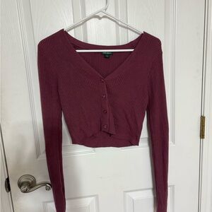 Wild Fable Red Buttoned Crop Blouse